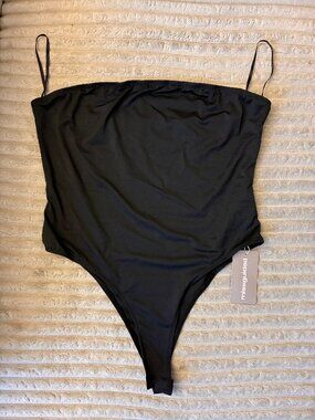 MISSGUIDED Sleeveless Black Bodysuit With Fitted Design Size XL